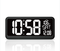 Grand réveil numérique avec affichage de la température, fonction de répétition, calendrier, horloge de bureau, de table ou murale, réveils intelligents en ligne