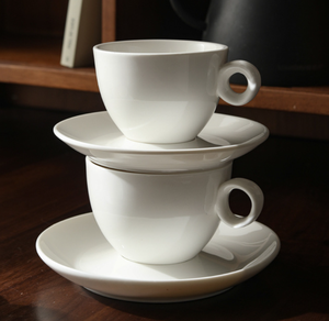 Juego de Taza y Platillo de Café Clásico Italiano, Diseño y Logotipo Personalizados, Asa Reforzada, Tazas de Café para Restaurante, Cafetería, Hotel, Boda - Product Image 2