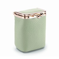 Pochette à rouge à lèvres et porte-monnaie mini en cuir véritable pour femme avec miroir, motif litchi, multifonction, style frais et doux