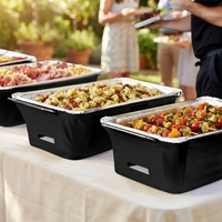 Réchaud alimentaire professionnel avec couvercle coupe-vent en tissu ignifuge pour buffet et traiteur