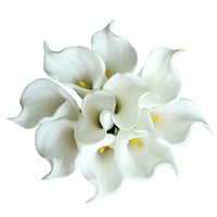 Arrangements de fleurs artificielles Calla Lily en PU réalistes, toucher réel, longue tige unique, pour mariage, décoration de table à la maison