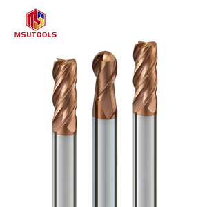 Cacbua bóng mũi nhôm <span class=keywords><strong>endmill</strong></span> phay cắt 4 sáo Bóng Mũi 2mm 4mminch Kích thước cuối nhà máy - Product Image 2