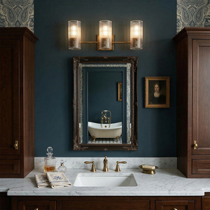 <span class=keywords><strong>Applique</strong></span> <span class=keywords><strong>murale</strong></span> en laiton, style moderne et luxueux, pour salle de bain et hôtel, avec verre cannelé, LED E26, vente en gros d'usine, transfrontalier, modèle Soleil cannelé - Product Image 2
