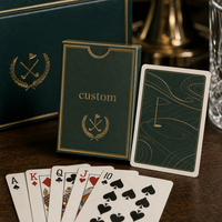 Cartes à jouer promotionnelles personnalisées pour salon professionnel de l'économie circulaire, jeu de cartes en papier 310 g/m² à âme bleue avec boîte à rabat en feuille d'argent gaufrée
