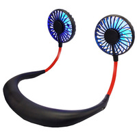 Ventilateur portable USB sans pales Eurotech 2026, nouveau design, silencieux, grand flux d'air, pliable, à suspendre au cou, avec lumières colorées, idéal pour le sport et les loisirs.