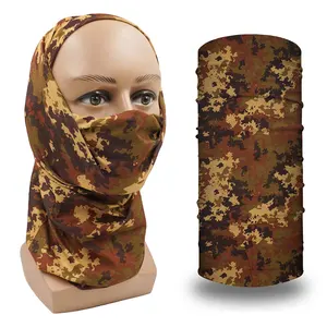 Máscara facial sin costuras, polaina de cuello de refrigeración barata, bufanda de poliéster, diseño de camuflaje, bandana personalizada, sombreros