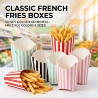 Boîtes à frites en papier coloré, étanches, pour événements scolaires, fêtes d'anniversaire, et rangement de collations