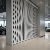 Porte à enroulement électrique en aluminium perforé avec lames de sécurité ventilées pour vitrine de magasin