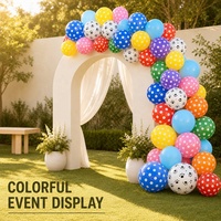 Ballon personnalisé de 12 pouces transparent orange, jaune, blanc, noir, bleu, rose, en latex imprimé, pour décoration de fête, motif patte ou pois.