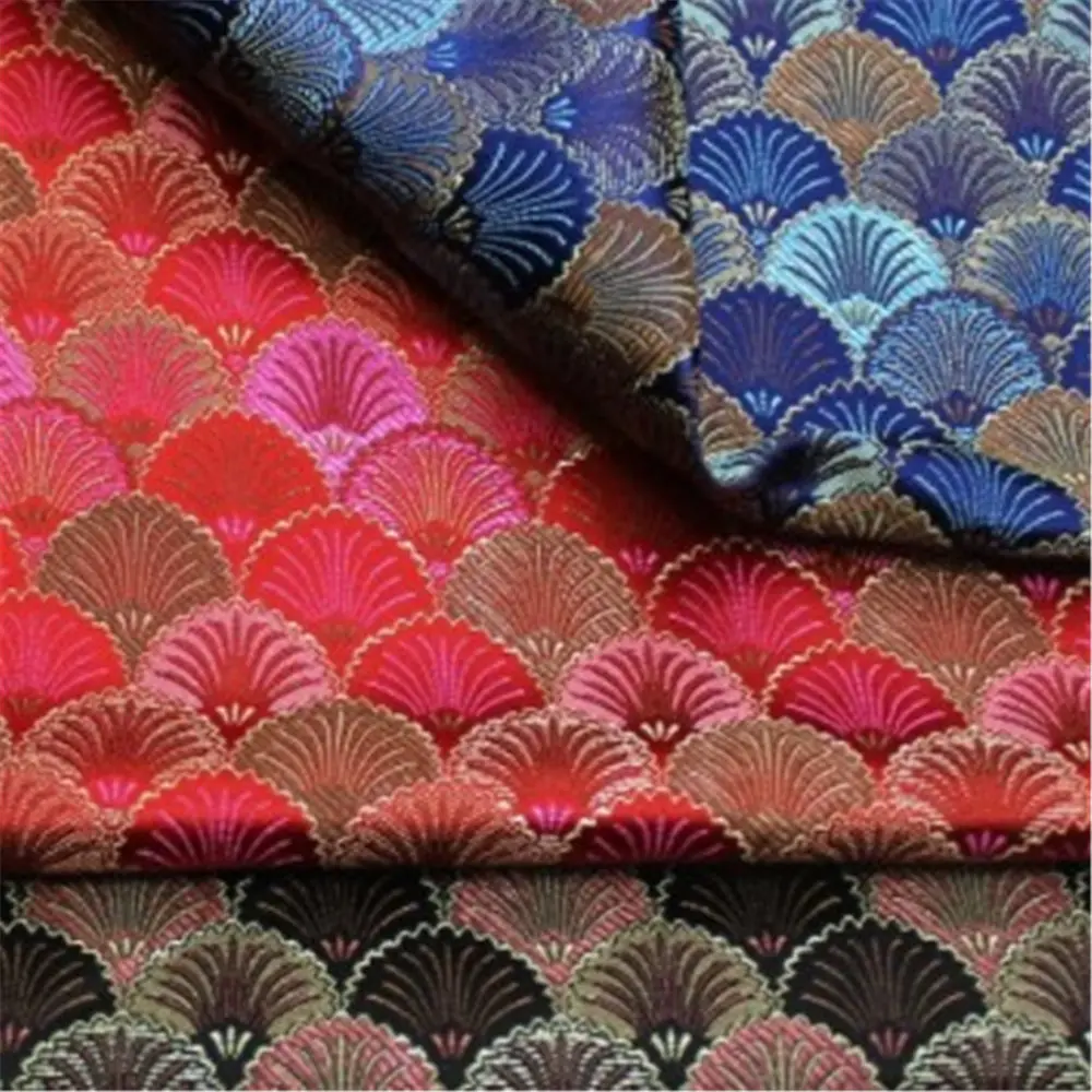 Yüksek kaliteli geleneksel çin hızlı teslimat brokar kumaş kabuk tasarımı ev tekstili dekorasyon için