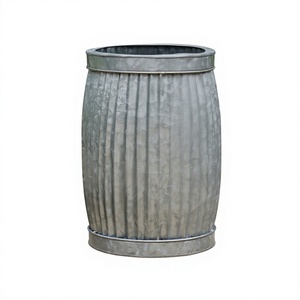 Antique Small <b>dolly</b> <b>tub</b> Galvanised metal chevron pattern Outdoor use galvanized planters Customized large <b>tubs</b> - Product Image 4