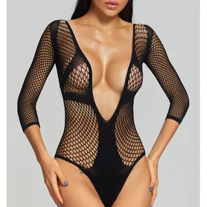 Stock disponibili maglia Sexy body lingerie donna riutilizzabile lingerie autoadesiva packaging per le donne
