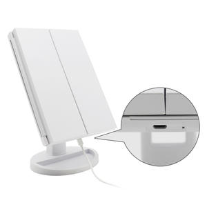 Espejo de Maquillaje con Luces LED Giratorias Ajustables, Pantalla Táctil, Doble Fuente de Alimentación, Espejo Cosmético de Sobremesa con Aumento - Product Image 4
