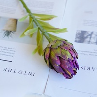 Batang Bunga Artichoke Buatan Tangan Realistis dengan Embos Plastik untuk Dekorasi Bunga Pernikahan