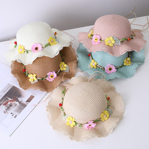 Go Party Bộ Túi Xách Mũ Rơm Che Nắng Rộng Vành Thắt Nơ Hình Lá Hoa Mùa Hè Ví Bé Gái Mũ Đi Biển Cho Trẻ Em Túi Đeo Vai Dễ Thương - Product Image 4