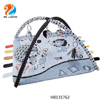 Tapis d'éveil en coton pour bébé avec jouets suspendus Lion Éléphant, jouet sportif pour nourrissons de 0 à 24 mois, utilisation en intérieur, certifié EN71
