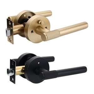 Poignée de porte en aluminium noir à <span class=keywords><strong>design</strong></span> moderne avec serrure de confidentialité, installation facile pour chambre à coucher, salle de bain, appartement - Product Image 3