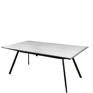 Tavolo da pranzo per esterno grande tavolo rettangolare in metallo,