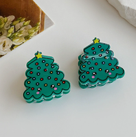 Barrettes à cheveux en acrylique de haute qualité, motif dessin animé de Noël, décoratives et festives, légères et portables