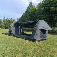 Tente gonflable de butin de couche unique de toile automatique gris foncé de poteau d'air de camping extérieur
