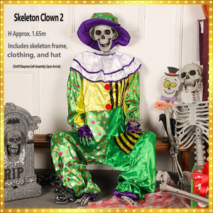 Disfraz de Esqueleto Payaso del Día de Muertos Mexicano, para Halloween, Casa Embrujada, Escape Room, Bar de Terror, Juego de Misterio de Asesinato - Product Image 6