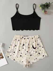 New Style Solid V-neck Sleeveless <b>Elastic</b> Waist <b>Lace</b> Summer Women's Nightie Sleepwear Sets Pajamas Shorts Breathable Soft Casual - Product Image 6