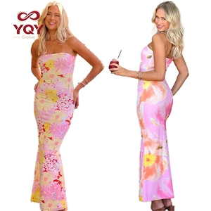 <span class=keywords><strong>Abito</strong></span> Sexy Aderente Stampato da Donna, Stile Estivo per Vacanze al Mare, Halter Monocolore Slim Fit - Product Image 1