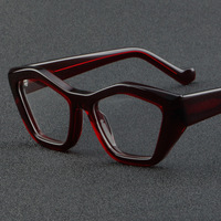 A10044 Montures de lunettes pleine monture pour femme, style rétro papillon, épaisses et surdimensionnées, avec verres en plastique, pour le marché international