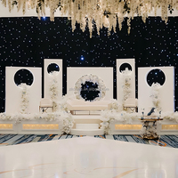 ZKAI Ensemble de panneaux de fond LED pour décoration de scène de mariage, grand arche en acrylique à design circulaire évidé