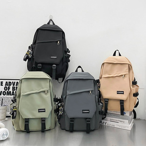 New Minimalist Student <b>Backpack</b> Outdoor Commuting Workwear Casual <b>Canvas</b> Leather Universal Simple Large Capacity Travel Double - Product Image 3