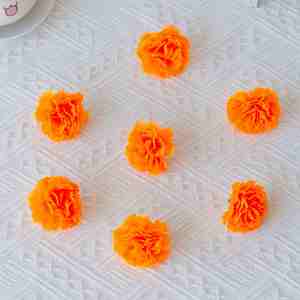 Simulación pequeña flor de clavel boda flor ornamental fabricantes suministro 5CM Clavel cabeza de flor de seda cruda - Product Image 4