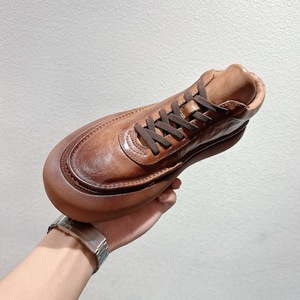 Chaussures de sport d'été en cuir véritable de <span class=keywords><strong>haute</strong></span> qualité Bottes à enfiler faites à la main décontractées plates personnalisées pour hommes - Product Image 3