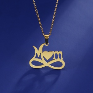 Collier pendentif cœur simple et tendance pour <span class=keywords><strong>maman</strong></span>, chaîne en acier inoxydable, cadeau pour la fête des mères - Product Image 1