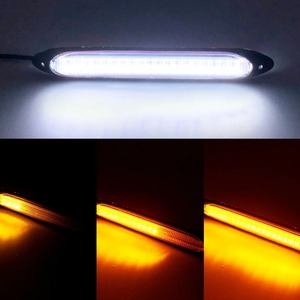 Luces LED diurnas para automóvil con intermitentes secuenciales, luces LED diurnas de alto brillo, DRL blancas y amarillas - Product Image 4