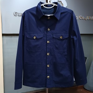 <span class=keywords><strong>Giacca</strong></span> Antivento <span class=keywords><strong>Blu</strong></span> Navy Personalizzata, <span class=keywords><strong>Camicia</strong></span> da Lavoro in Lino <span class=keywords><strong>e</strong></span> Cotone per Uomo, <span class=keywords><strong>Giacca</strong></span> da Carpentiere Casual Tinta Unita - Product Image 5