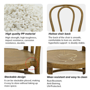 <span class=keywords><strong>Chaise</strong></span> de salle à manger en bois courbé <span class=keywords><strong>Thonet</strong></span>, moderne, en plastique, empilable, pour l'extérieur, restaurant, banquet, <span class=keywords><strong>bistrot</strong></span> français - Product Image 3