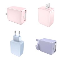 Cargador Eléctrico GaN 20W PD3.1/3.0 QC3.0 con 2 Puertos Tipo-C, Cable Magnético Retráctil de 70CM, Plegable, Enchufe US/EU/UK, CE/FCC para Teléfonos