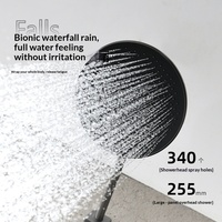Douche murale encastrée de luxe en laiton chromé brossé, design moderne et épuré, avec fonction pluie et massage, cartouche céramique, idéale pour hôtels