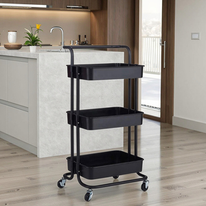 <span class=keywords><strong>3</strong></span>-stufige Büro regale aus Metall Doppelwagen-Lager regale für Bücher und Spielzeug Einfaches Stehen für Büro Badezimmer Wohnzimmer Kleider schrank - Product Image 5