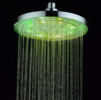 Pommeau de douche Led haute pression, de luxe, pour salle de bain, à fixation ronde, couleur changeante, 8 pouces, avec lumière
