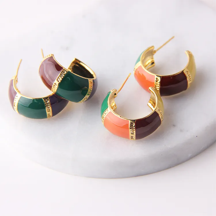 Anting-Anting Indian Jhumka Berlapis Emas 18K Lingkaran Kecil Mode Grosir