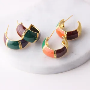 Wholesale Fashion small hoop 18k gold plated jhumka indian Earrings for women