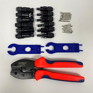 Kit d'outils de sertissage pour panneaux solaires LY-2546B avec 6 paires de connecteurs de câbles solaires mâles et femelles et clés à molette - Product Image 2