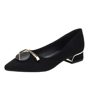 Scarpe con <span class=keywords><strong>Tacco</strong></span> a Punta e Quadrato in Metallo, in Morbida Pelle Scamosciata, <span class=keywords><strong>Tacco</strong></span> <span class=keywords><strong>Basso</strong></span> per Donne, per Ufficio, Casual e Occasioni di Lavoro - Product Image 5