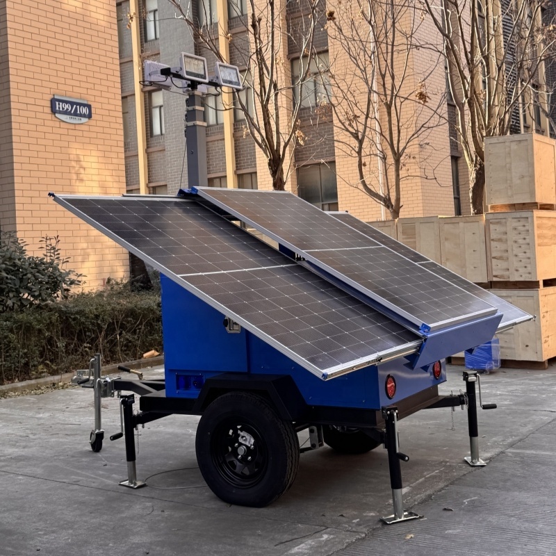 Heavy-Duty Solar Security System Off-Grid Mobile Camera Trailer 3*450W Solar Panel 7m/23ft Mast Solar Energy System · image 4
