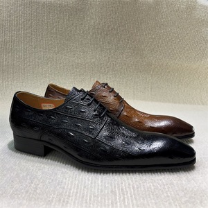 Luxurious men's designer <b>autumn</b> wedding Oxford style groom's casual dress shoes, pointed toe with anti-slip closure - Product Image 4