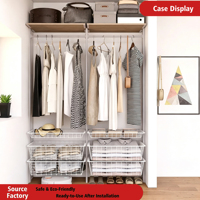Porte-vêtements professionnel sur mesure en métal, style colonne, pour dressing, en alliage d'aluminium, pour suspendre les vêtements