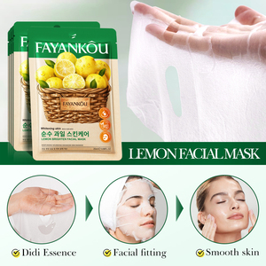 Masques faciaux coréens OEM FAYANKOU en marque privée, produits de soin de la peau, masque facial fonctionnel éclaircissant et blanchissant à la citron - Product Image 5