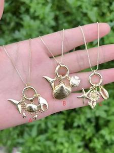 Wholesale Jewelry Style Shell Starfish Crab Charm <b>Chain</b> Jewelry for Women Pendant Necklace - Product Image 3