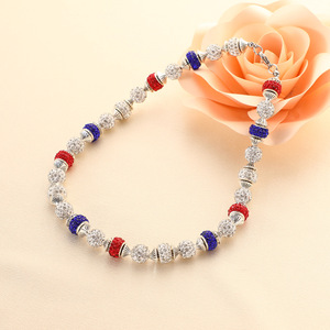 Collier en pâte polymère inspiré de <span class=keywords><strong>la</strong></span> boule <span class=keywords><strong>disco</strong></span> avec strass colorés en gros, collier ras du cou pour hommes et femmes, cadeau sportif - Product Image 4